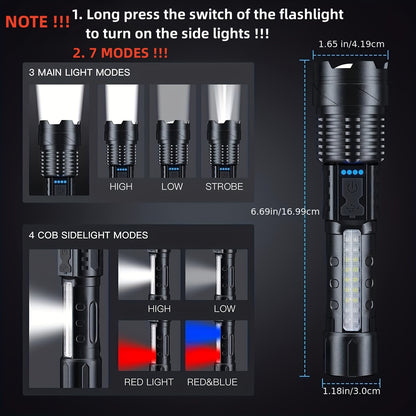 Superstarker, wiederaufladbarer Flutlicht-Scheinwerfer – Ideal für Outdoor-Camping, Angeln, Jagd, Klettern und Notfälle.