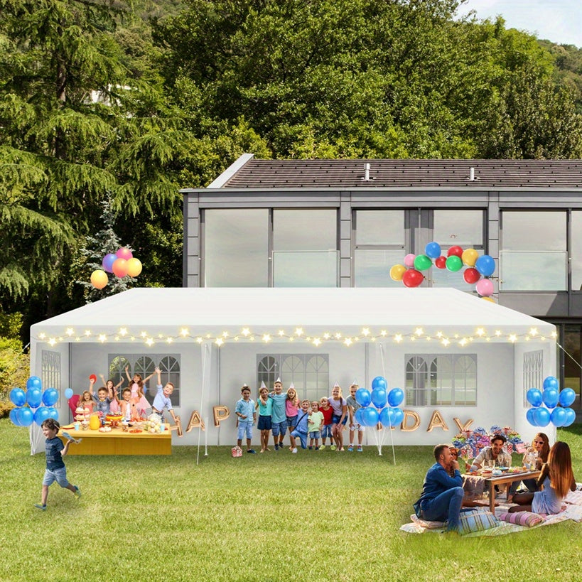 Partyzelt Wasserdicht Festzelt Gartenpavillon UV-Schutz mit 4 Abnehmbaren Seitenwänden & Dach Winterfest Campingzelt, 3x9m