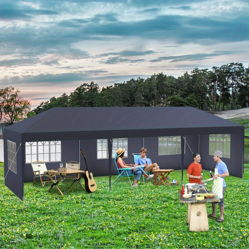 Partyzelt Wasserdicht Festzelt Gartenpavillon UV-Schutz mit 4 Abnehmbaren Seitenwänden & Dach Winterfest Campingzelt, 3x9m