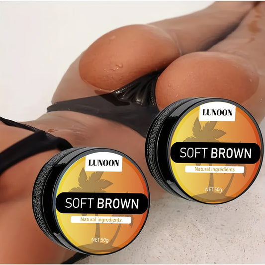 LUNOON Self Tanner - Natural Olive & Carotene Infused Body Tanning Cream, Cocoa Butter Formula, BPA-Free, Unscented, For Medium Deep Skin Tones, All Skin Types, Quick Sunless Bronze Glow 50g Unisex