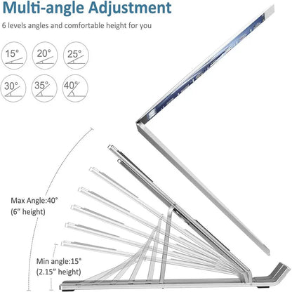 18" Laptop-Ständer - Aluminium, faltbar, kühlend, tragbar