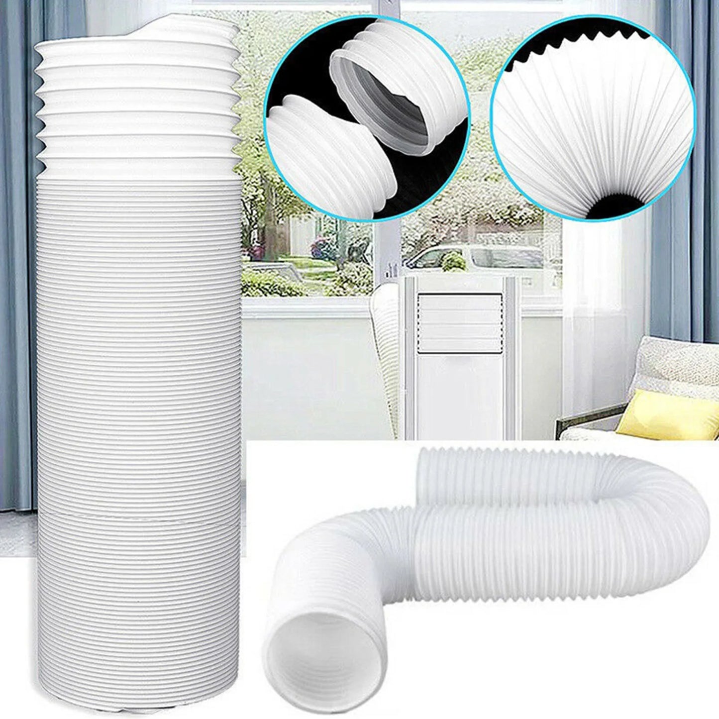 Air Conditioner Window Baffle Kit Portable Mobile Air Conditioning Exhaust Hose Kit Lightweight Accessories for Home Office Part