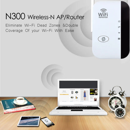 Wireless WiFi Repeater: 300Mbps Verstärker und Extender, 802.11N, WPS, Langstrecken-Router und Access Point