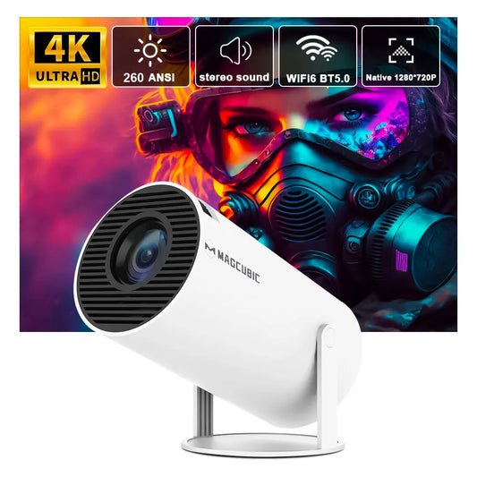 Projektor – 4K, Android 11, Dual WiFi 6, 260 ANSI, Allwinner H713, BT 5.0, 1080P, 1280x720P – Tragbarer Outdoor-Kino-Projektor