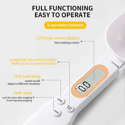 Mini-Löffelwaage: Digitale Küchenwaage mit LCD, 0,1-500g