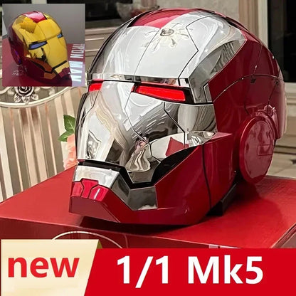 Marvel Iron Man Autoking 1/1 MK5 Helm – Fernbedienung und Sprachsteuerung, automatisches Masken-Helm mit LED-Lichtern – Ideal für Jungen