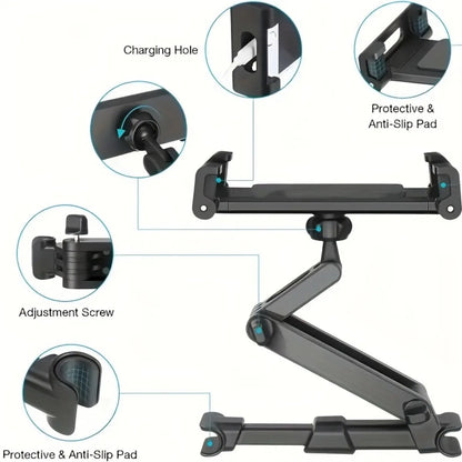 Auto-Tablet-Halter, Kopfstützen-Tablet-Halterung, kompatibel mit iPad Air, Mini und anderen Geräten von 4,7 bis 12,9 Zoll