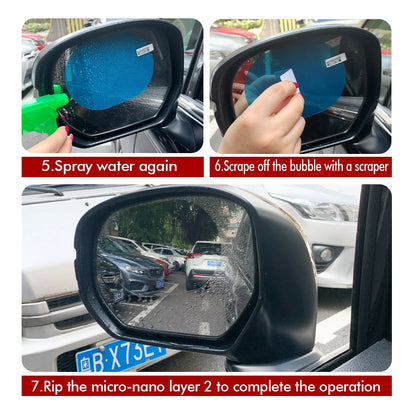 Car Rainproof Film Car Rearview Mirror Rainproof Anti Fog Film Car Window Clear Film Windproof Protective for Motorcycle Mirrors