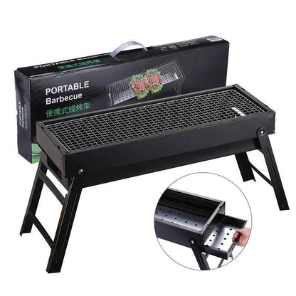 Neuer großer BBQ-Grill: Klappbarer, tragbarer Kohlegrill für Outdoor-Camping und Picknick