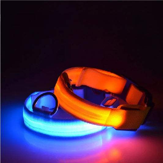 Nylon-LED-Hundehalsband: Leuchtendes, fluoreszierendes Nachtlicht für Haustiere