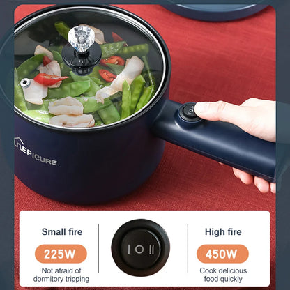 Mini Electric Cooker Multi-Function All-In-One Pot Double Layer Household Noodle Cooker Non-Stick Hot Pot Kitchen Tool