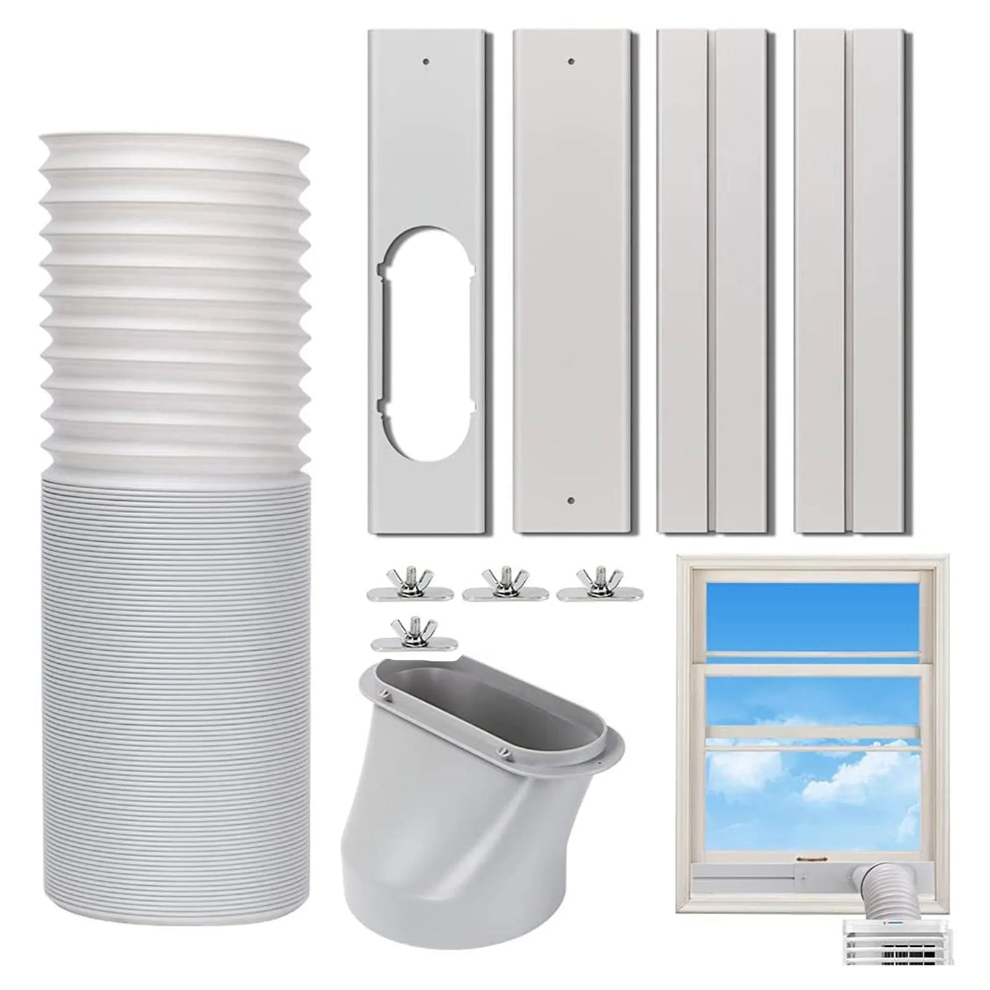 Air Conditioner Window Baffle Kit Portable Mobile Air Conditioning Exhaust Hose Kit Lightweight Accessories for Home Office Part