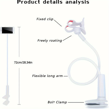 Flexibler Handyhalter für Bett- und Schreibtisch – Lange, flexible Gooseneck-Halterung mit Griff für bequemes Live-Streaming