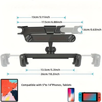 Auto-Tablet-Halter, Kopfstützen-Tablet-Halterung, kompatibel mit iPad Air, Mini und anderen Geräten von 4,7 bis 12,9 Zoll