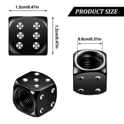 2/8er-Set Aluminium-Radventilkappen im Würfeldesign, Ventilstaubschutz für Auto, Lkw, Motorrad und Fahrrad