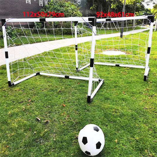 2-in-1 Mini Fußballtor – Klappbares Netz mit Pumpe für Kinder, ideal für Indoor- und Outdoor-Spiele und Sporttraining.