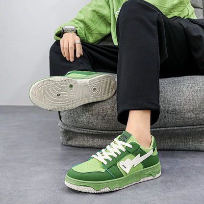 Trendige grüne Skateboard-Schuhe - Streetwear Hip Hop Sneakers für Herren