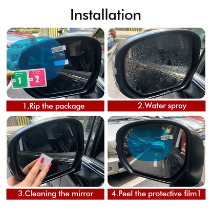 Car Rainproof Film Car Rearview Mirror Rainproof Anti Fog Film Car Window Clear Film Windproof Protective for Motorcycle Mirrors