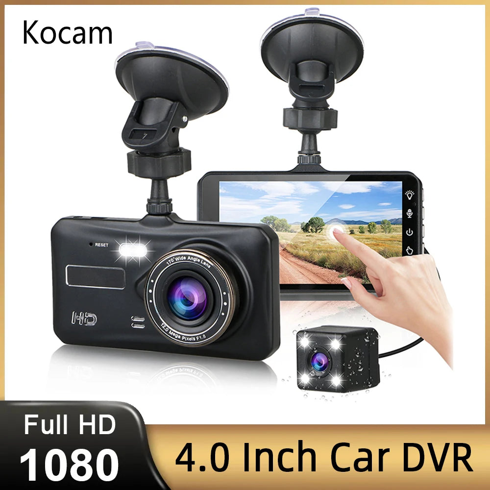 Dashcam mit Front- und Rückkamera, CAR DVR, Fahrzeug-Blackbox, FULL HD 1080P, Nachtsicht, Fahrerrekorder