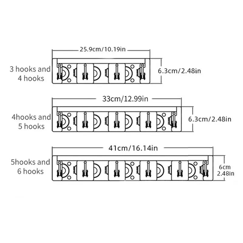 Wandmontierter Wischmopphalter: 3/4/5-fach Multifunktionaler Besenhalter für Küche und Haushalt, schwarz