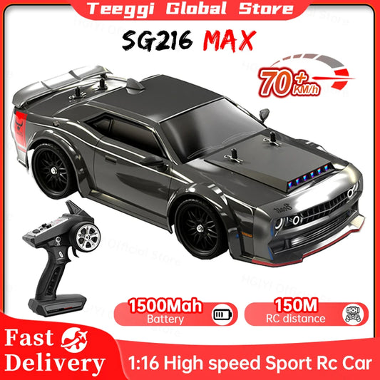 SG216 MAX 1:16 Brushless RC Drift-Car: 70km/h oder 40km/h, 4WD, mit LED, Hochgeschwindigkeits-Renn-Monstertruck für Kinder