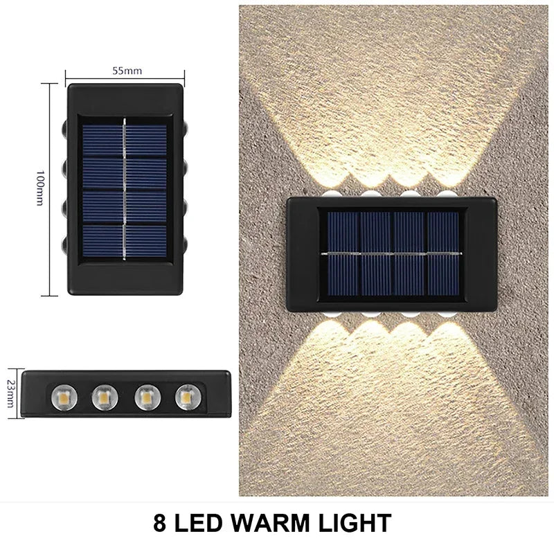 Solar Wall Lamp Outdoor Waterproof Solar Powered Light UP and Down Illuminate Home Garden Yard Decoration Outside Sunlights