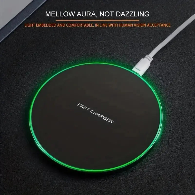 Wireless Charger 30W  – Schnelles Induktionsladegerät für iPhone 15, 14, 13, 12 Pro Max, Samsung S23/S22, Xiaomi und Huawei.