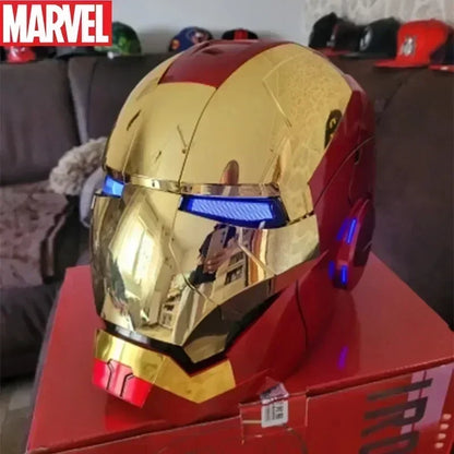 Marvel The Avengers 1/1 Iron Man Mk5 Helmet Wearable Automatic Voice-activated Electric Opening Closing Collection Decor Toys